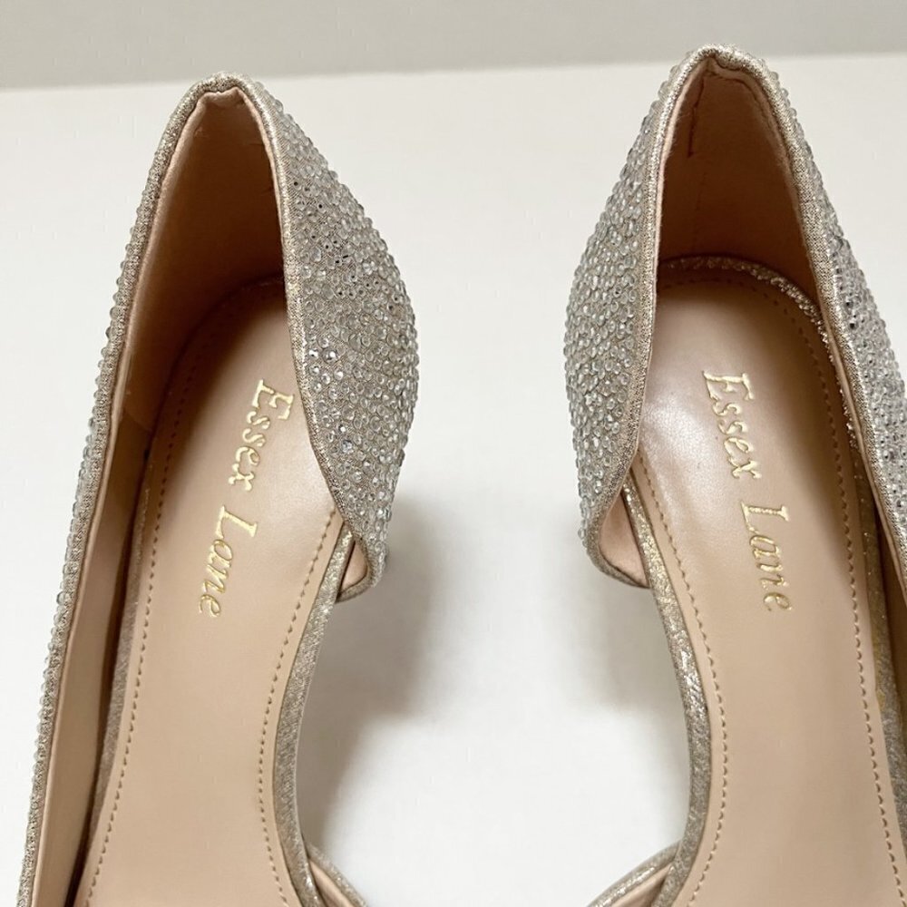 Essex Lane Women's El-Vera 2 High Heels Size 8.5M Soft Gold Shimmer Sand w/ Box - Picture 5 of 11